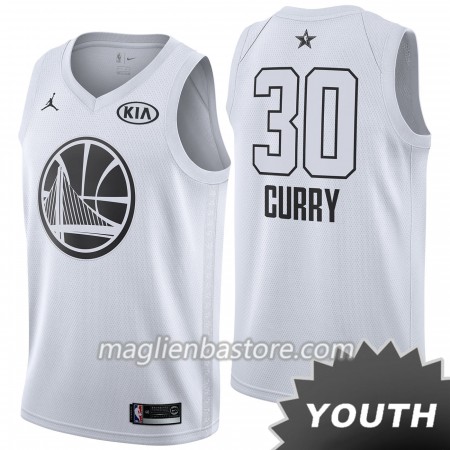 Maglia Golden State Warriors Stephen Curry 30 2018 All-Star Jordan Brand Bianco Swingman - Bambino